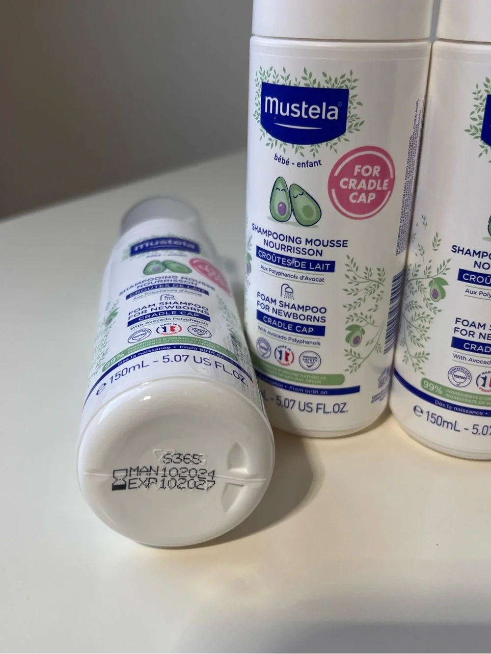 NWT Mustela Foam Shampoo for Newborns Cradle Cap Lot of 4 (5.07 oz)